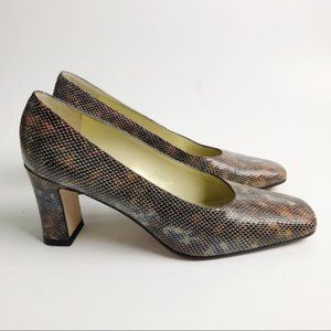 Classiques Entier Leather Snakeskin Print Heel 7.5
